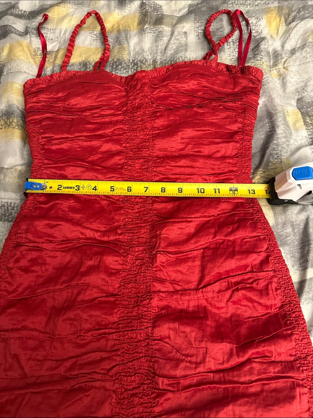 BCBGMaxAzria Red Ruched Slip Mini Dress - Picture 5 of 6